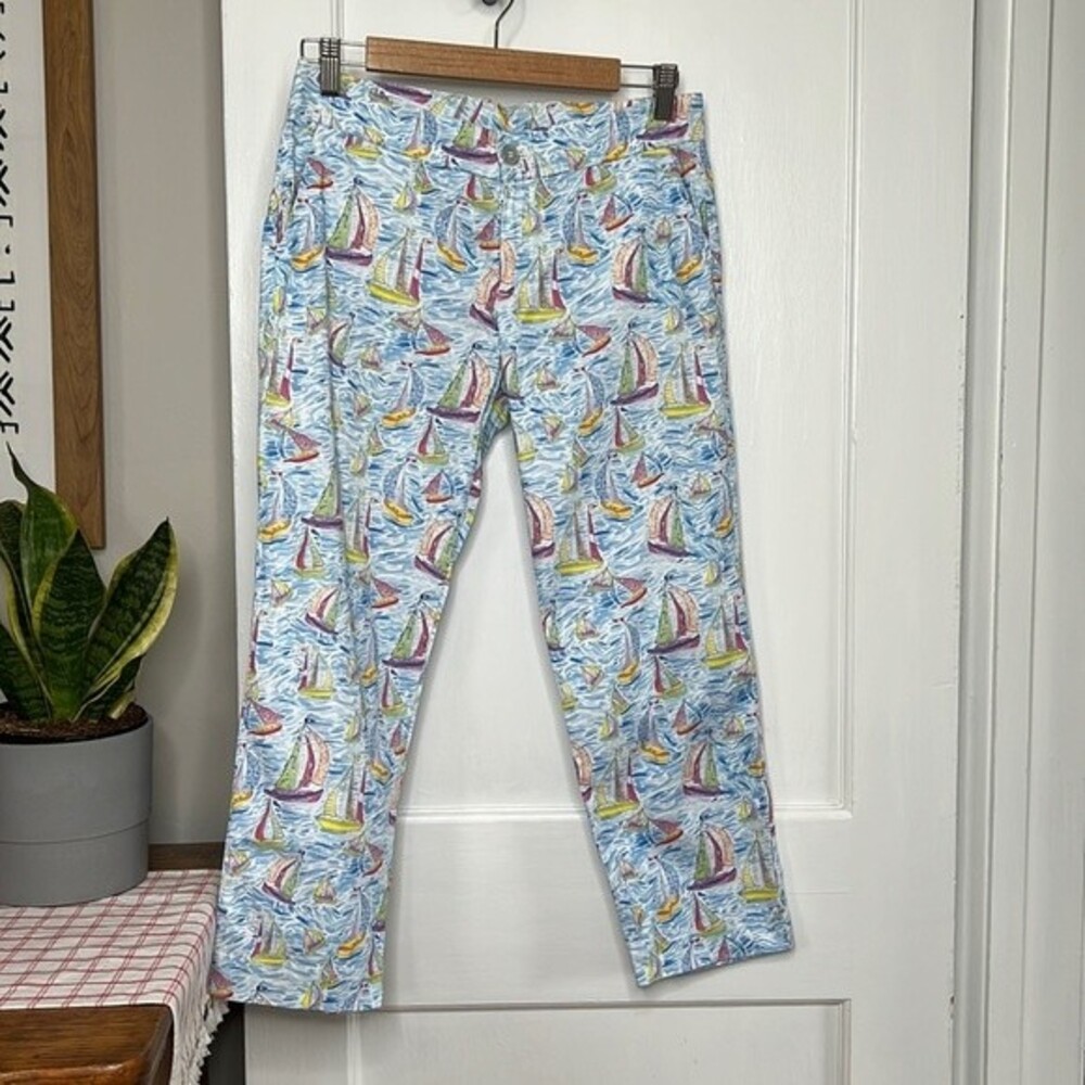 Women's Cotton Paints, Coastal Print, Lilly-inspired, Size SMALL